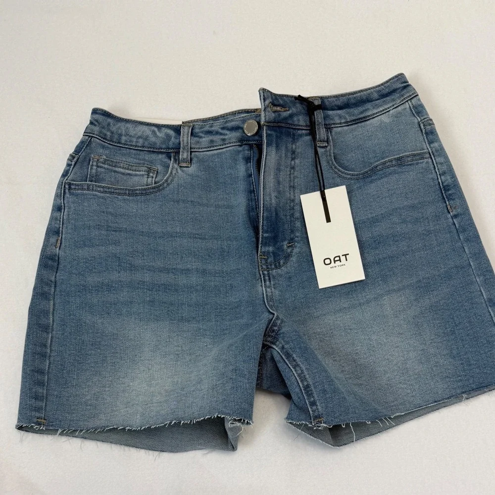 OAT New York Womens High Rise Raw Hem Denim Shorts‎ Blue Size 8/29 S0024-CA